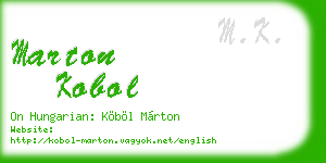 marton kobol business card